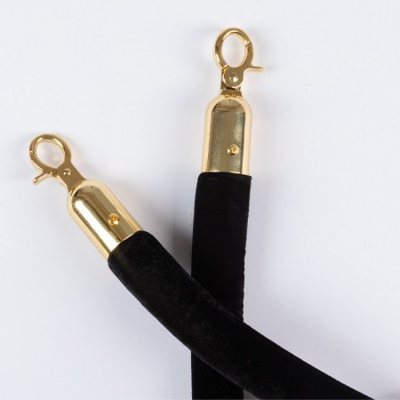 Black Velour Ropes with Brass Ends
