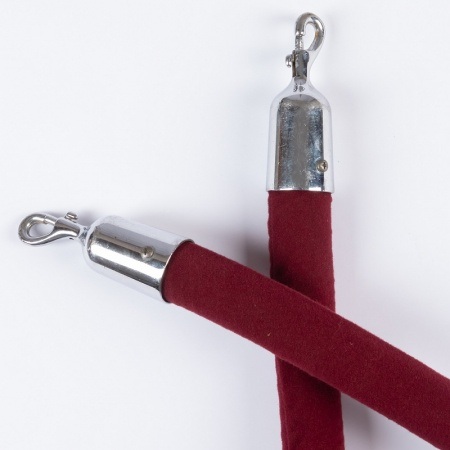 Burgundy Velour Rope with Chrome Ends
