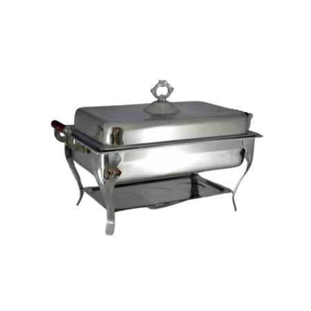 STAINLESS CHAFER WITH WOOD HANDLES