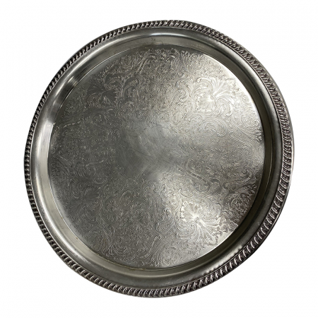18_ Round Silver Plated Serving Tray