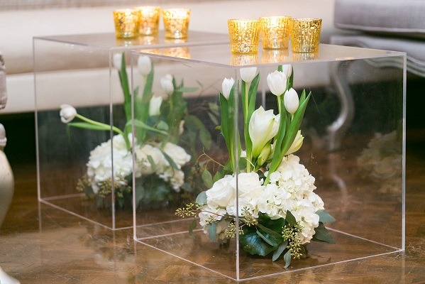 LUCITE END TABLE