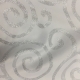 White Silver Metallic Scroll Rental Linen