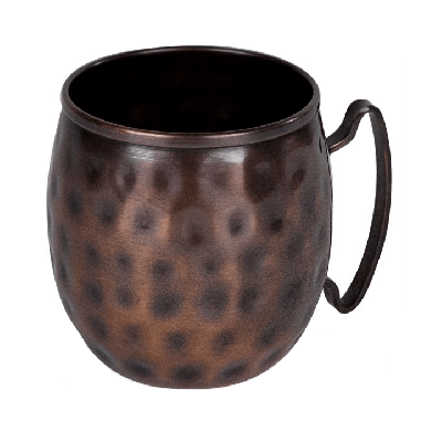 Dark Hammered Copper Mug