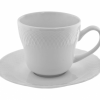 White Wicker Coffee Cup and Saucer