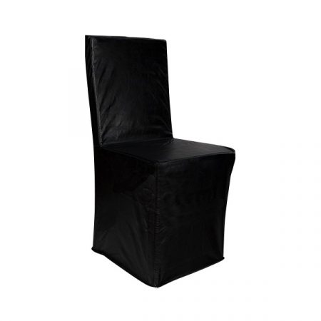 Black Leather Clad Chiavari Chair Cover