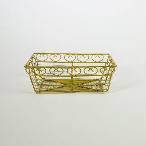 9" x 6" Gold Rectangle Bread Basket