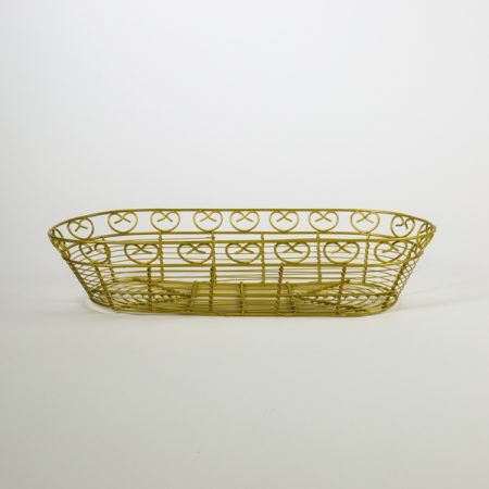 15" x 6" Oval Bread Basket Gold