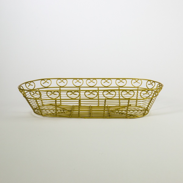 15" x 6" Oval Bread Basket Gold