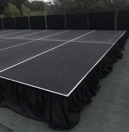 Black Rubber Top Stage with Skirting