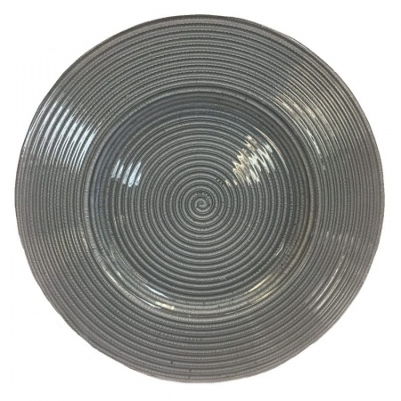 Silver concentric glass charger