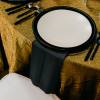 ebony black hemsitch, black beaded charger - Rachel Elaine
