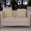 Madison Avenue Loveseat with White Fur Pillow