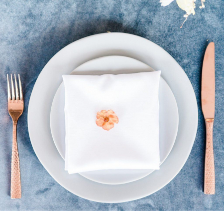 Heirloom Linen China and Rose Gold Lucca