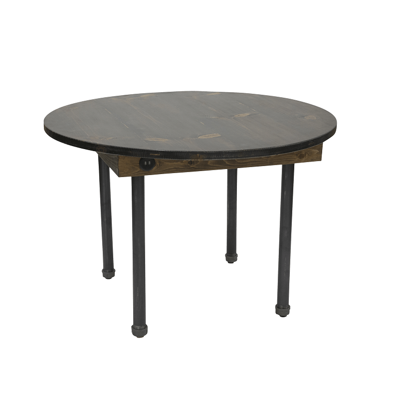 48 Round Manchester Farm Table With, Round Table Nearby