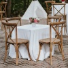 White Panama Linen Rentals on Square Table with Madeline Chairs
