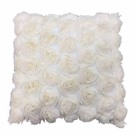 Ivory Rose Textured Pillow