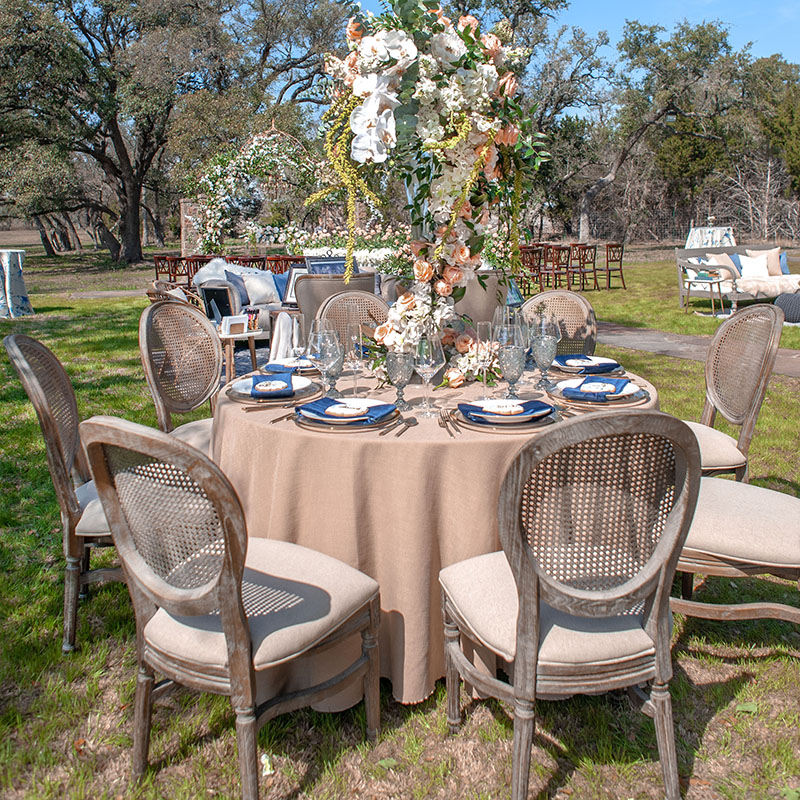 King Louis Chair- Grey Dust Rattan Back – Professional Party Rentals
