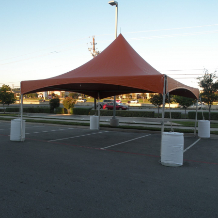 20' x 20' Festival tent with burnt orange top