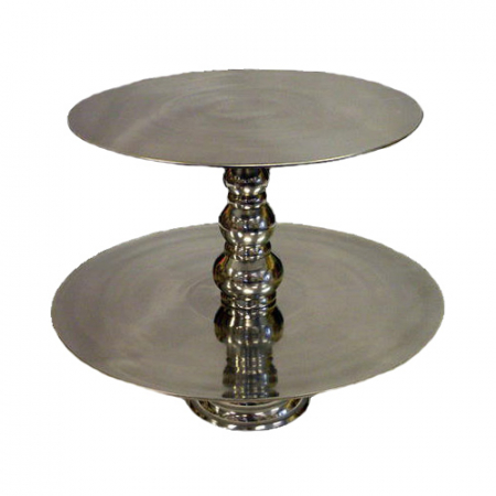 2 Tier Silver Knot Serving Tray