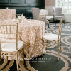 Champagne Gatsby Linen, Ivory Chiavari Chair Pad with Velcro