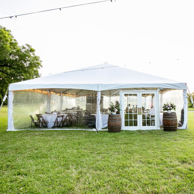 Clear Structure Tent with Sidewalls and French Doors