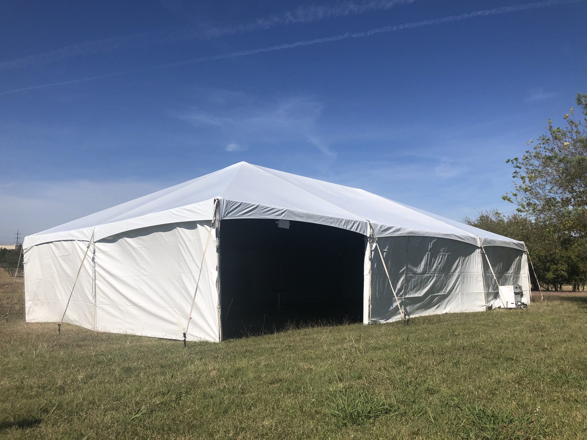 Hip End Structure Tent Rentals in Austin with Sidewalls