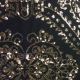 Black and Gold Paisley Sequin Sheer Cake Table Linen