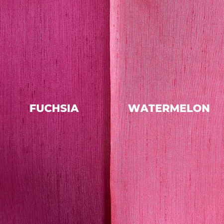 Dupioni Fuchsia Left, Watermelon Right