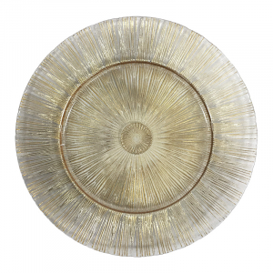 Gold Sunburst Glass Charger 