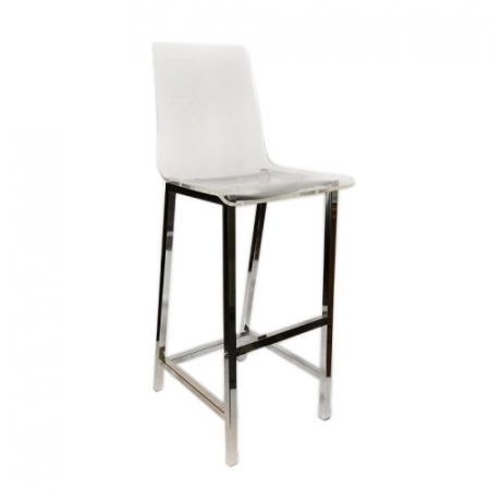 Lucite Bar Stool with Back