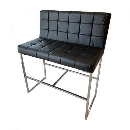Black Leather Cocktail Bench