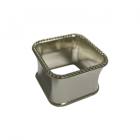 Silver Square Dotted Napkin Ring