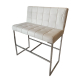 White Leather Cocktail Bench