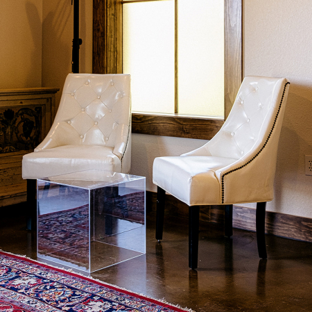 White Contempo Leather Armchair