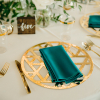 Teal Economy Napkin + Gold Geo Mod Charger - Elisa Lopez Photography