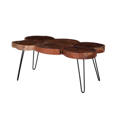 Cut Wood Slab Coffee Table