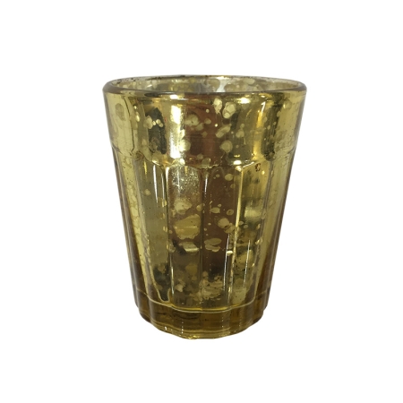 Gold Mercury Glass Votive 3.5"x 2.5"