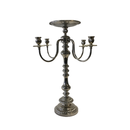 Silver Candelabra with Floral Bowl