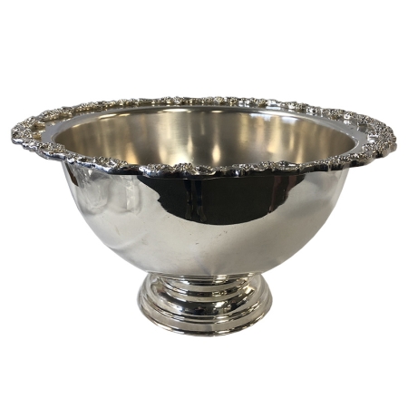 Silver ornate punch bowl 5 gal