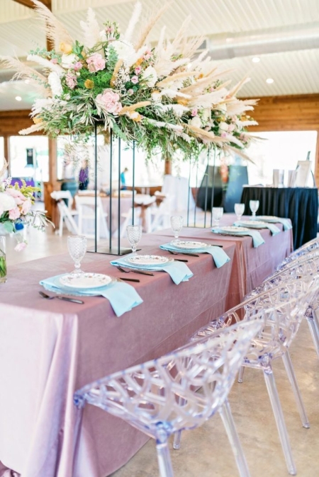 Acrylic reef chair rose velvet linen