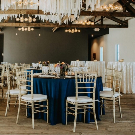 Gold and Navy Wedding Set up