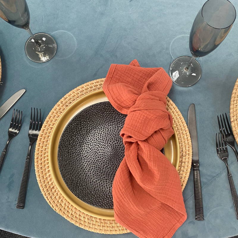 Burnt Orange Polyester Napkins (10 Count) – Affordable & Luxury Event  Rentals