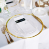 Clear Glass Charger with Gold Band