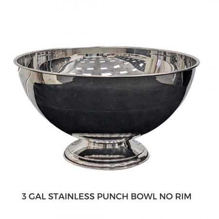 3 GAL STAINLESS PUNCH BOWL NO RIM