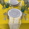 BUBBLE BARK RAW SILK, CHATEAU FLATWARE, BLUE SOCO