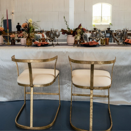 Gold Strapless Contemporary Chairs - Mercedes Morgan Photography