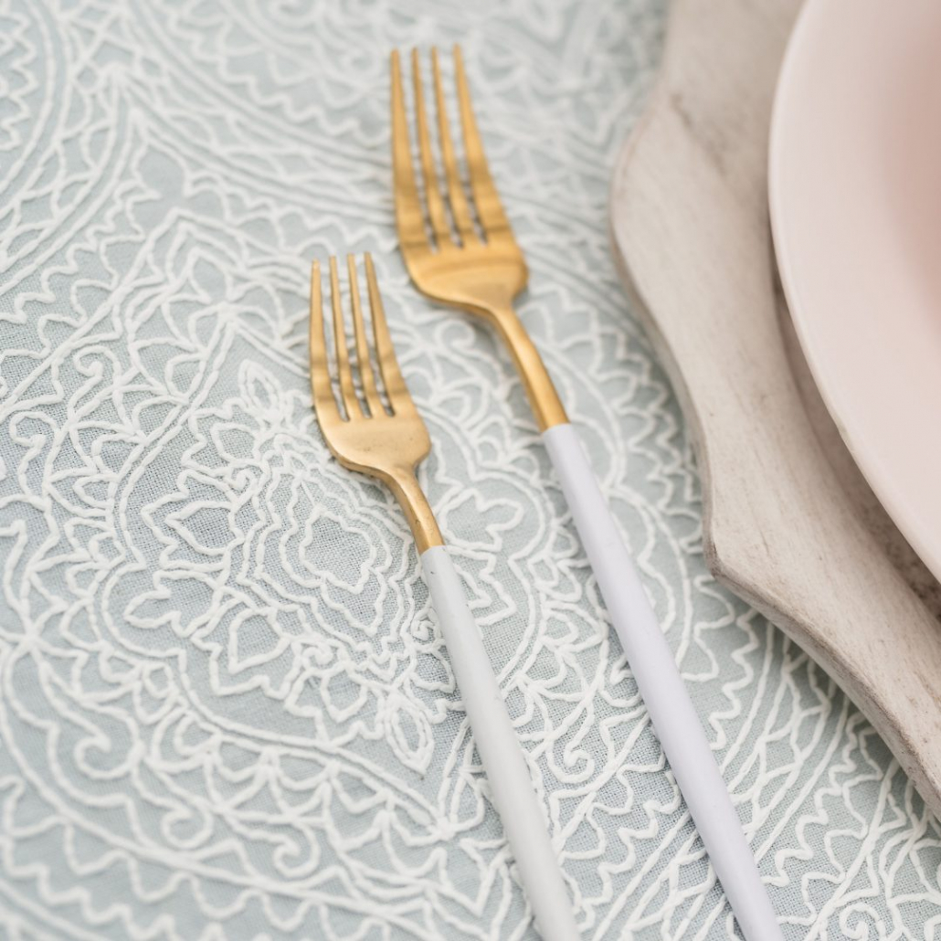 HAMPTON WHITE & GOLD FLATWARE - BREANNE FRYE PHOTOGRAPHY