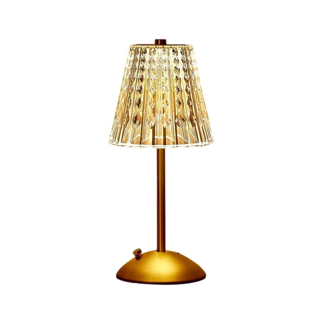 Gold Crystal Table Lamp, Event Decor Rentals