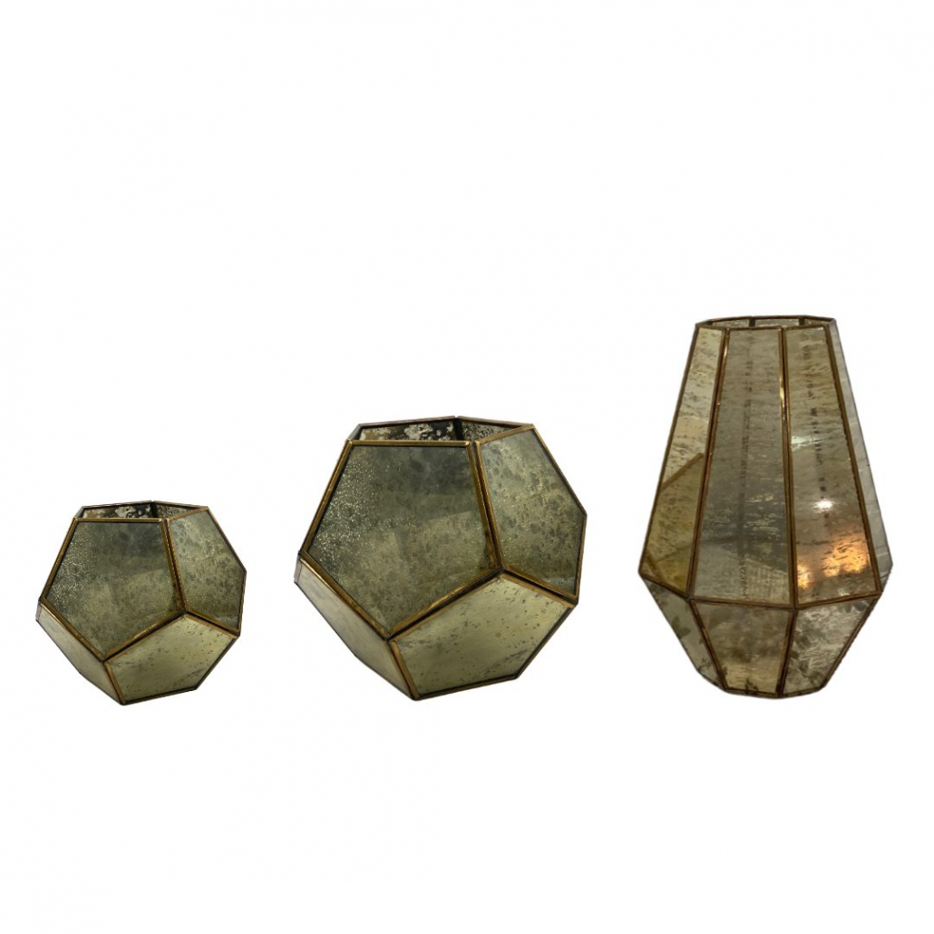 Gold Mercury Glass Lanterns | Event Decor Rentals | Premiere Events
