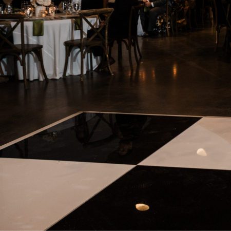 BLACK AND WHITE ACRYLIC DANCE FLOOR - CARHART PHOTOGRAPHY